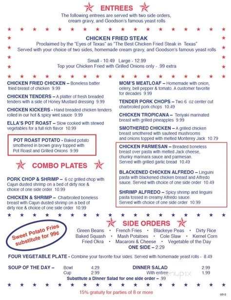 goodson cafe tomball tx menu|goodsons cafe menu with prices.